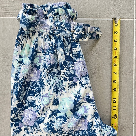 Vintage paper bag pants with high waist floral print, size large - Picture 13 of 16